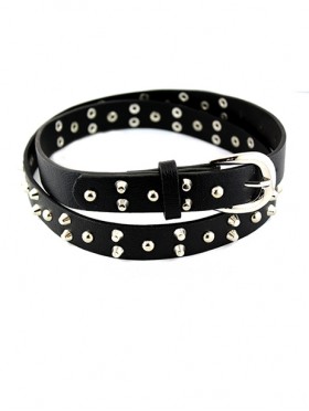 FAUX LEATHER BELT WITH STUDS